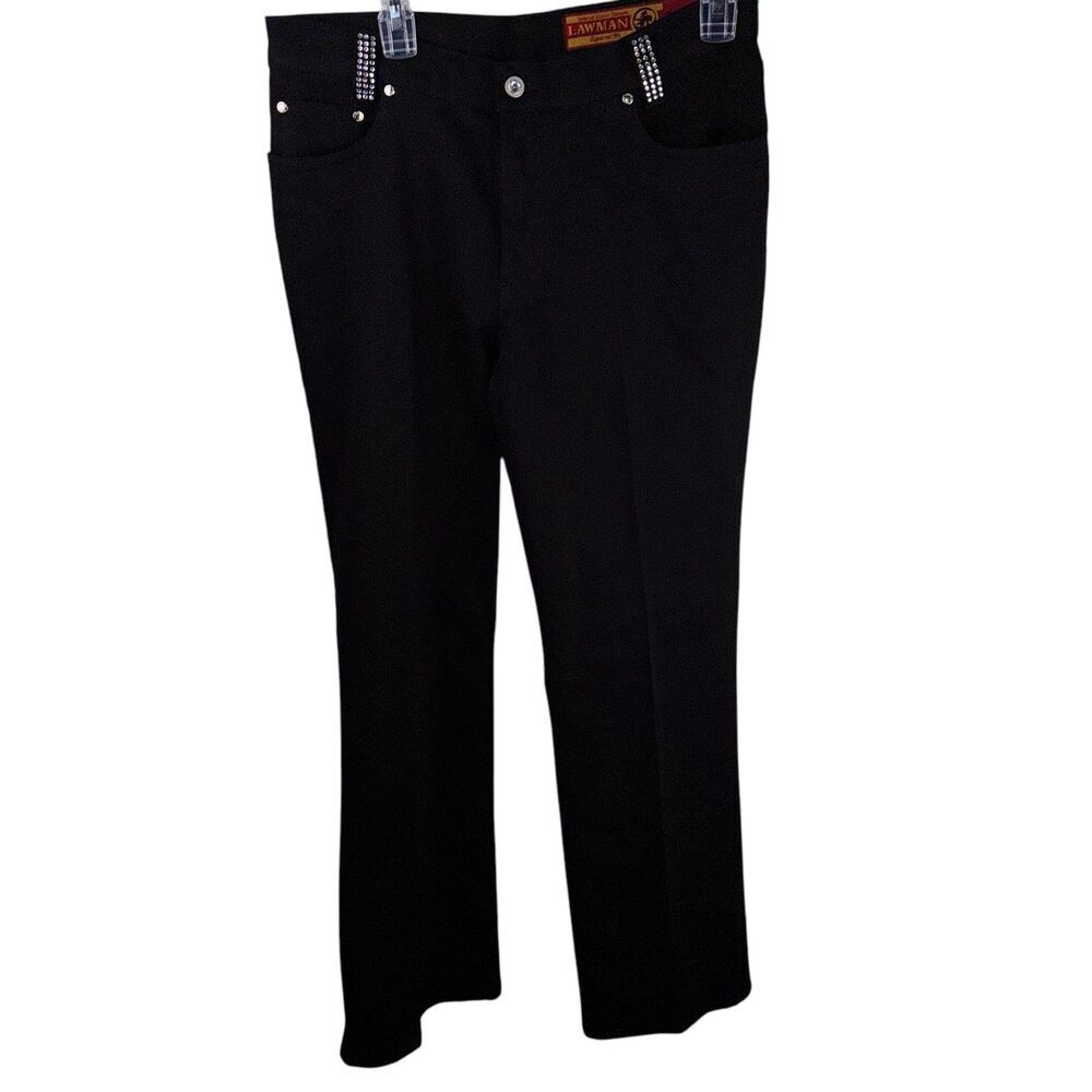 NEW Lawman Women’s Western Low Rise Fit‎ Rhinestone Denim Jeans Size 11 Black